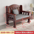 Solid wood sofa new chinoiserie combination wooden sofa rental room backrest bench economical living room small apartment sofa