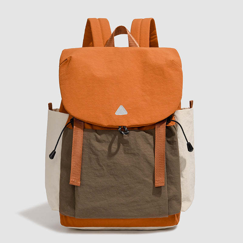 New fashion contrasting color Korean version backpack travel lightweight large capacity backpack trend junior high school college student schoolbag