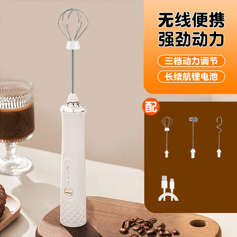 Wholesale wireless mini electric milk frother, handheld automatic egg beater & cream whisk for home use