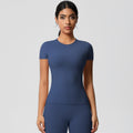 Naked feeling brushed tight short sleeve t-shirt quick-drying breathable sports tops yoga clothes outdoor casual running fitness clothes