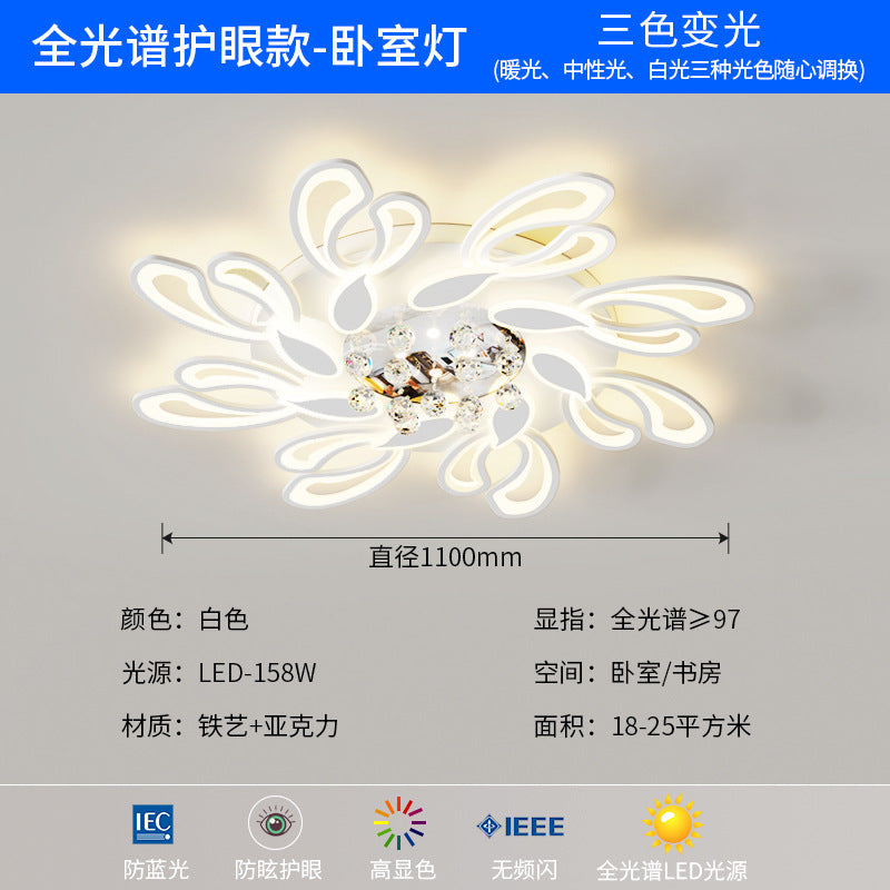 Zhongshan Lighting Restaurant Eye Protection Package Combination Simple Modern Living Room Main Light Bedroom Crystal Suction LED Ceiling Light