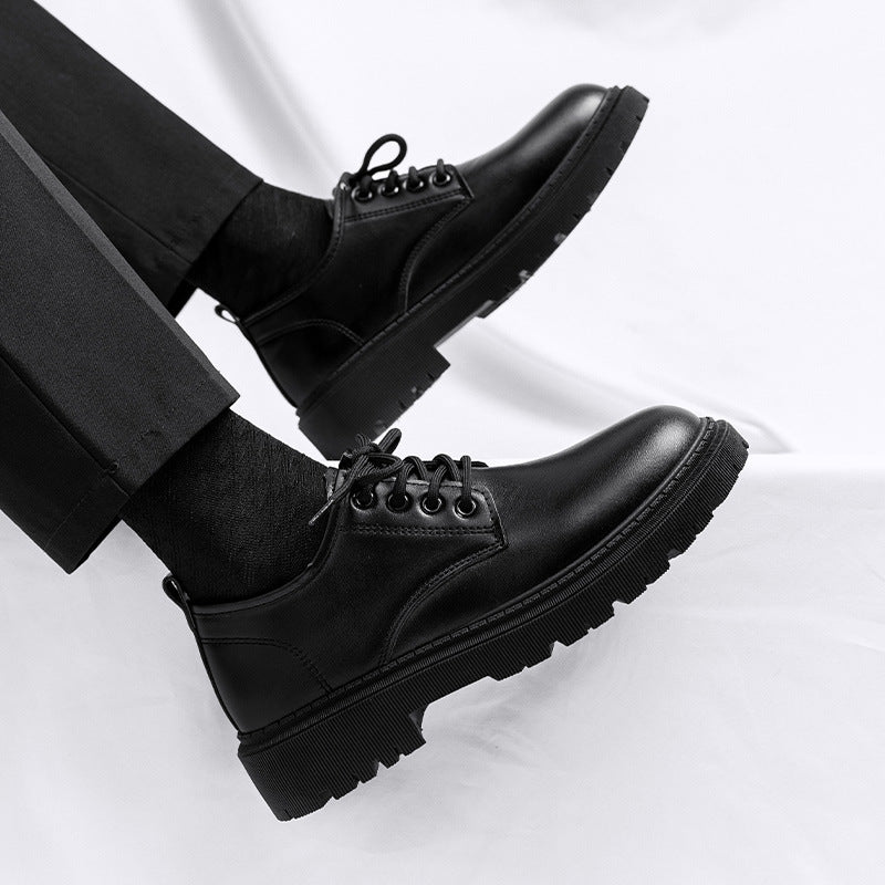 Men's business leather shoes - winter 2025 new collection: youthful british style, thick-soled, suit-ready, casual trendy shoes for students