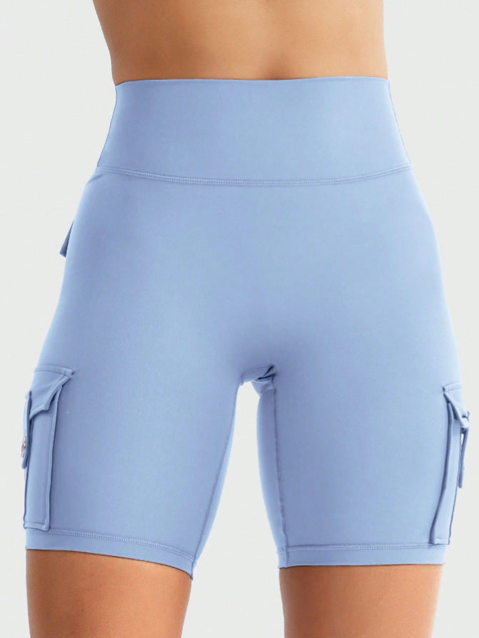 Yeoreo same style nylon brushed sports yoga cycling half length pants flap pocket pants training butt lift brushed yoga shorts