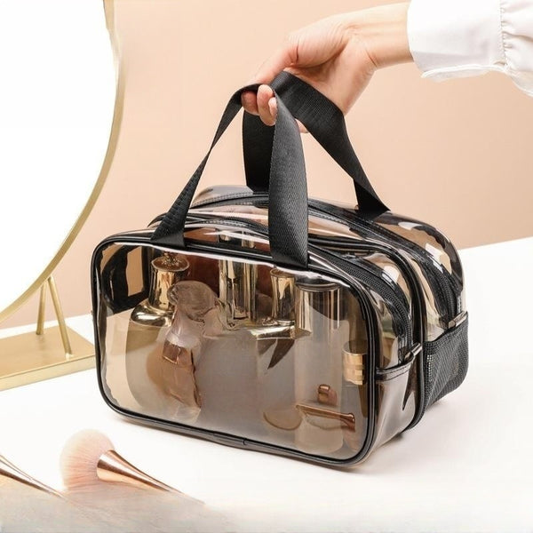 Travel portable cosmetic bag portable large capacity PVC dry and wet separation toilet bag fitness swimming toiletries storage