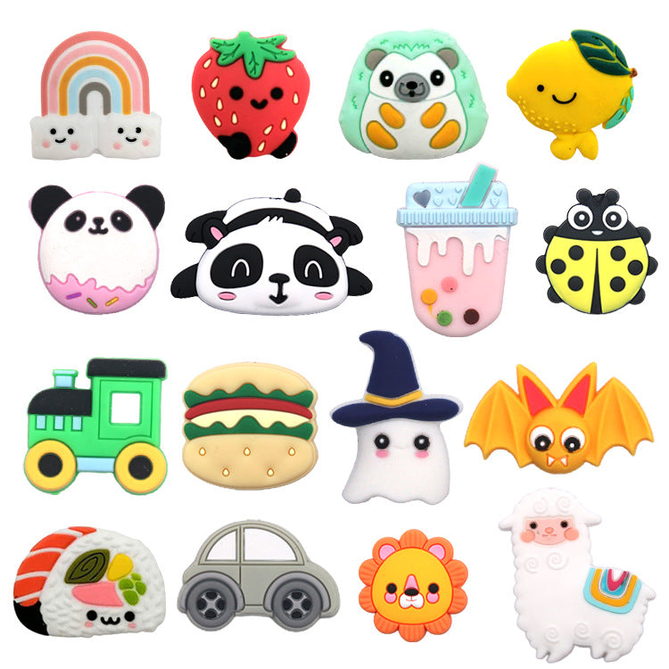 Cross-border food-grade baby molar beads, cartoon jewelry, loose bead accessories, gnawing teething beads, cartoon silicone beads.