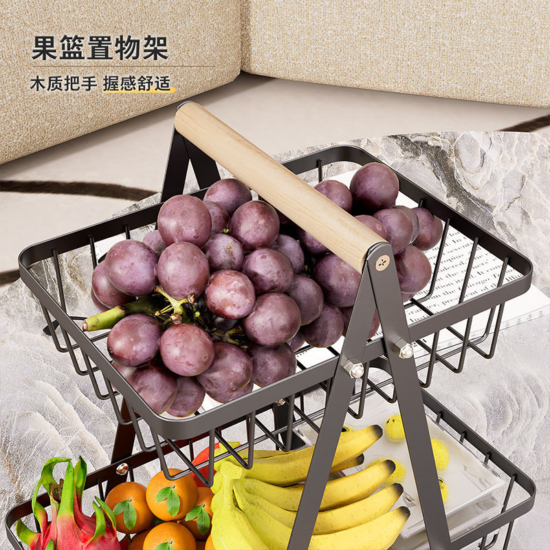 Shelf Home Desktop Double Layer Storage Basket Desktop Storage Basket Snack Storage Basket Fruit Basket Fruit and Vegetable Basket