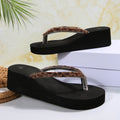 Women's slippers: amazon summer new color block thong sandals, plus size, thick sole, european and american style, export quality