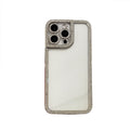 Transparent glitter diamond edge phone case for iphone 17 pro max, apple 15, premium 14, stylish women's protective cover