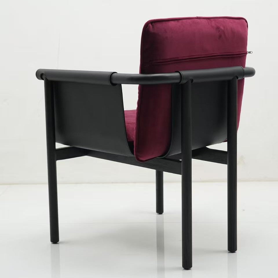 Fabric dining chair villa restaurant saddle leather single chair for home solid wood armrest desk chair restaurant for home chair