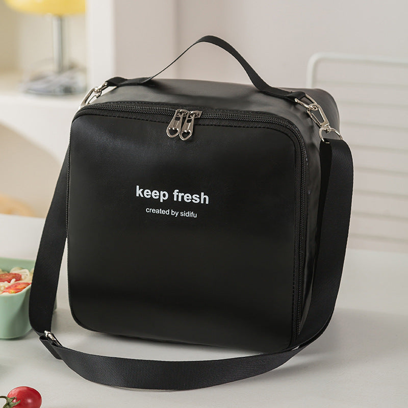 Customized pu bento bag, large-capacity student lunch box bag, lunch bag, office workers bring rice, portable bento bag, thermal insulation bag