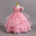 Export long skirt style female flower girl evening dress beaded wedding dress princess dress model catwalk dress kids dress