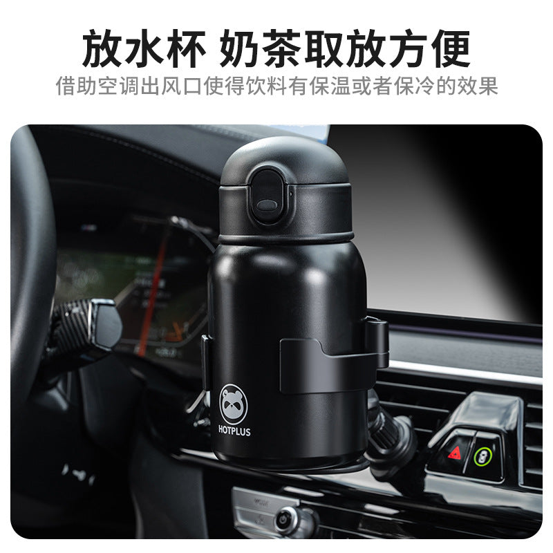 Multifunctional car drink holder & ashtray - universal air vent mount, anti-shake, must-have accessory