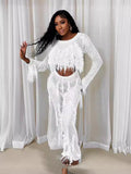 supply new arrival european and american clothing sexy imitation mink hair handmade tassel knittingcut outseparates jumpsuit