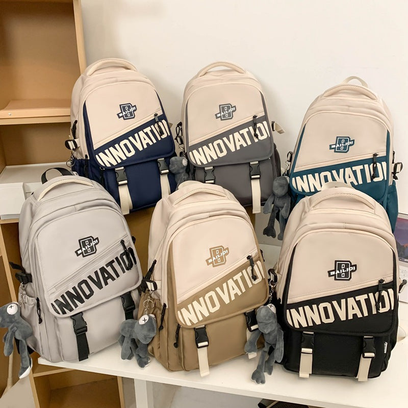 New large-capacity schoolbag, high school student fashion trend backpack, computer bag, strong and durable backpack.