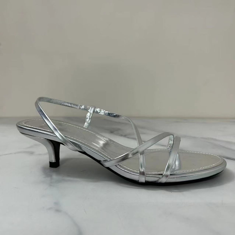 2025 summer new korean style fashion hollow-out heeled sandals, celebrity-inspired stiletto women's shoes