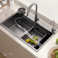 Kitchen sink single slot 304 stainless steel sink xiao mi grain 4mm thickened vegetable basin all-in-one sink wash basin