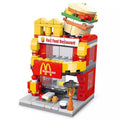 Street view city building blocks mini fast food beverage commercial street compatible with lego boys and girls educational assemble toy gift