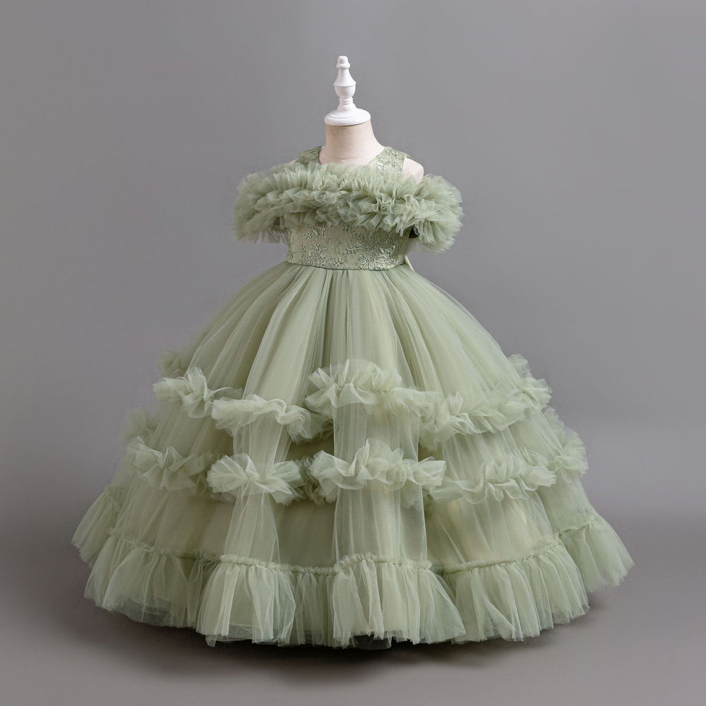 New arrivalin stock tutu evening dress pattern princess dress girl piano performance dress flower girl