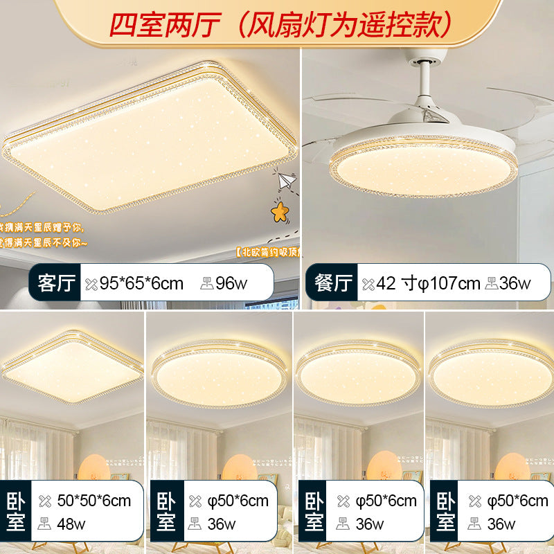 2025 New Lighting Bedroom Living Room Light Modern Simple Atmosphere Full Spectrum Eye Protection Ceiling Light Whole House Package