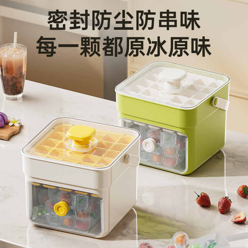 Press Ice Grid Ice Cube Mold Ice Box Frozen Ice Hockey Artifact Abrasives Large Capacity Ice Storage Household Food Grade Refrigerator