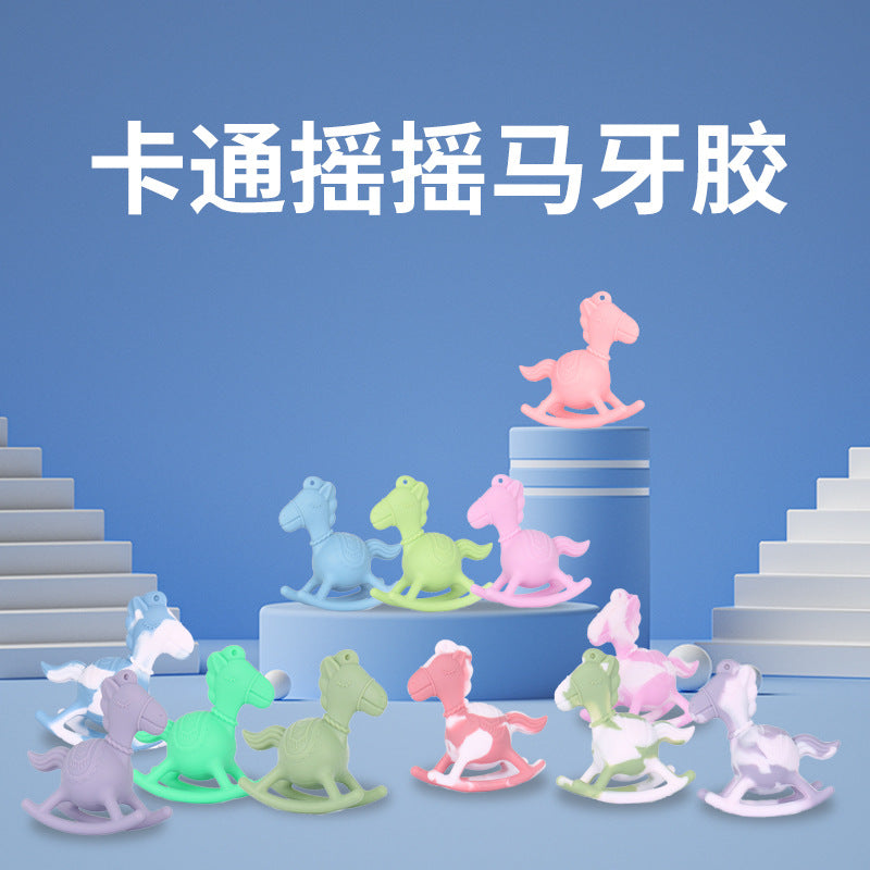 Baby teething glue hand shaking rattle silicone toy baby molar significant other anti-eating hand molar stick sound biting glue