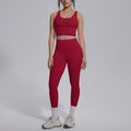 Naked-feel, form-fitting, quick-dry yoga set with a sexy racerback sports bra, high-waisted leggings, and butt-lifting design, perfect for outdoor running and fitness