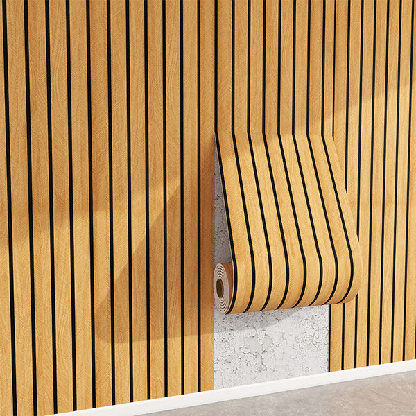 Thickened self-adhesive imitation grille wall sticker waterproof and moisture-proof wood grain living room TV background wall decorative wallpaper wallpaper