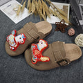 Cute smiling horse family wear cartoon birkenstock shoes women's fashion children's birkenstock outwearnon-slip toe half slippers