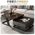 Modern minimalist extendable coffee table, luxury home rock slab coffee table, minimalist small apartment square modular coffee table