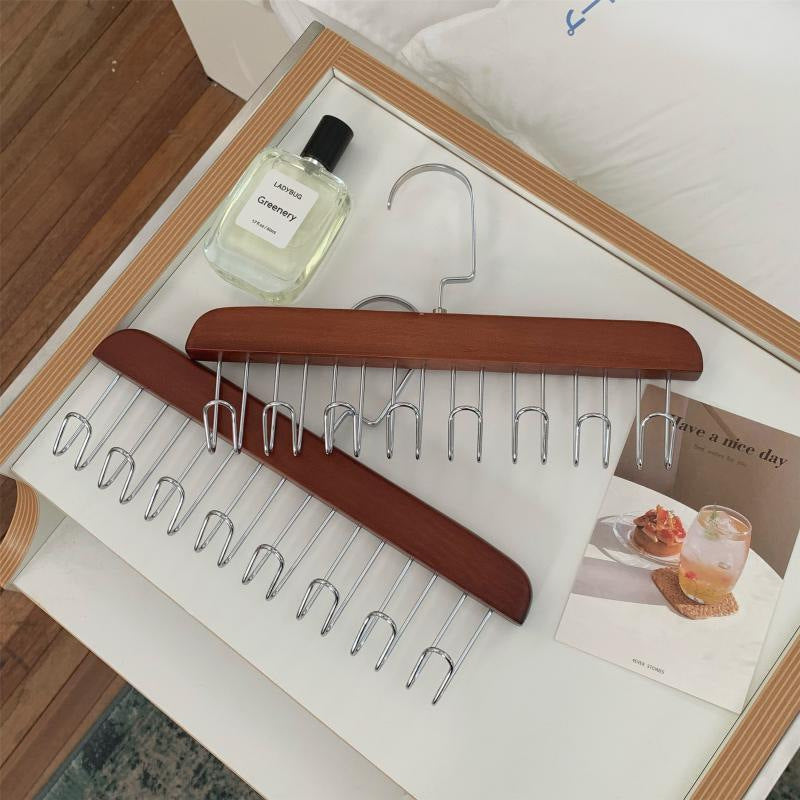 Solid wood clothes hanger intimates vest wooden storage rack tie hanging multi-function hook clothing store clothes drying rack wholesale