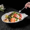 Minimalist hotel high-end creative sashimi plating personalized premium unique shaped seafood fruit salad dish ceramic plate