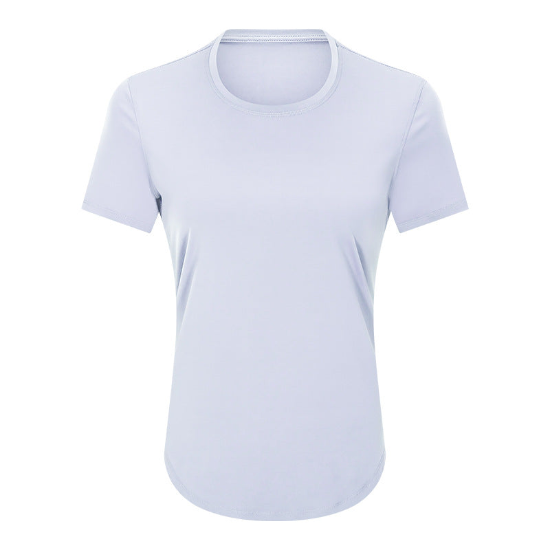 Summer lightweight loose-fit yoga short sleeve women's brushed breathable fitness top - quick-dry activewear for running and exercise (ds075)