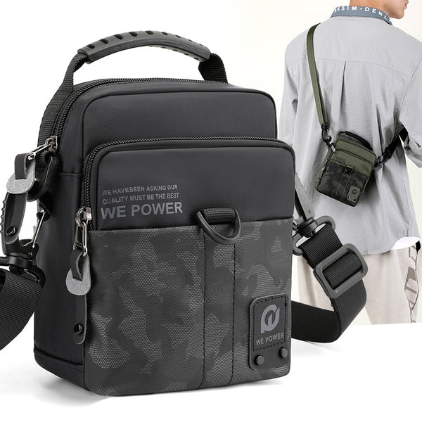 WEPOWER Men's Lightweight Sports Shoulder Crossbody Bag Multifunctional Belt Hanging Bag Vertical Small Bag Casual Men's Bag