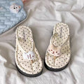 Korean style summer polka dot hot-selling women's casual comfortable cartoon soft sole beach thick sole flip-flops