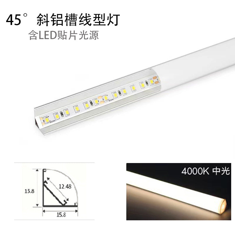 LED linear light aluminum alloy light slot cob light with embedded line light concealed corner curtain box line light