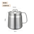 Multifunctional 304 stainless steel deep fryer with strainer, kitchen home use grease separator, lard container, large capacity oil storage pot