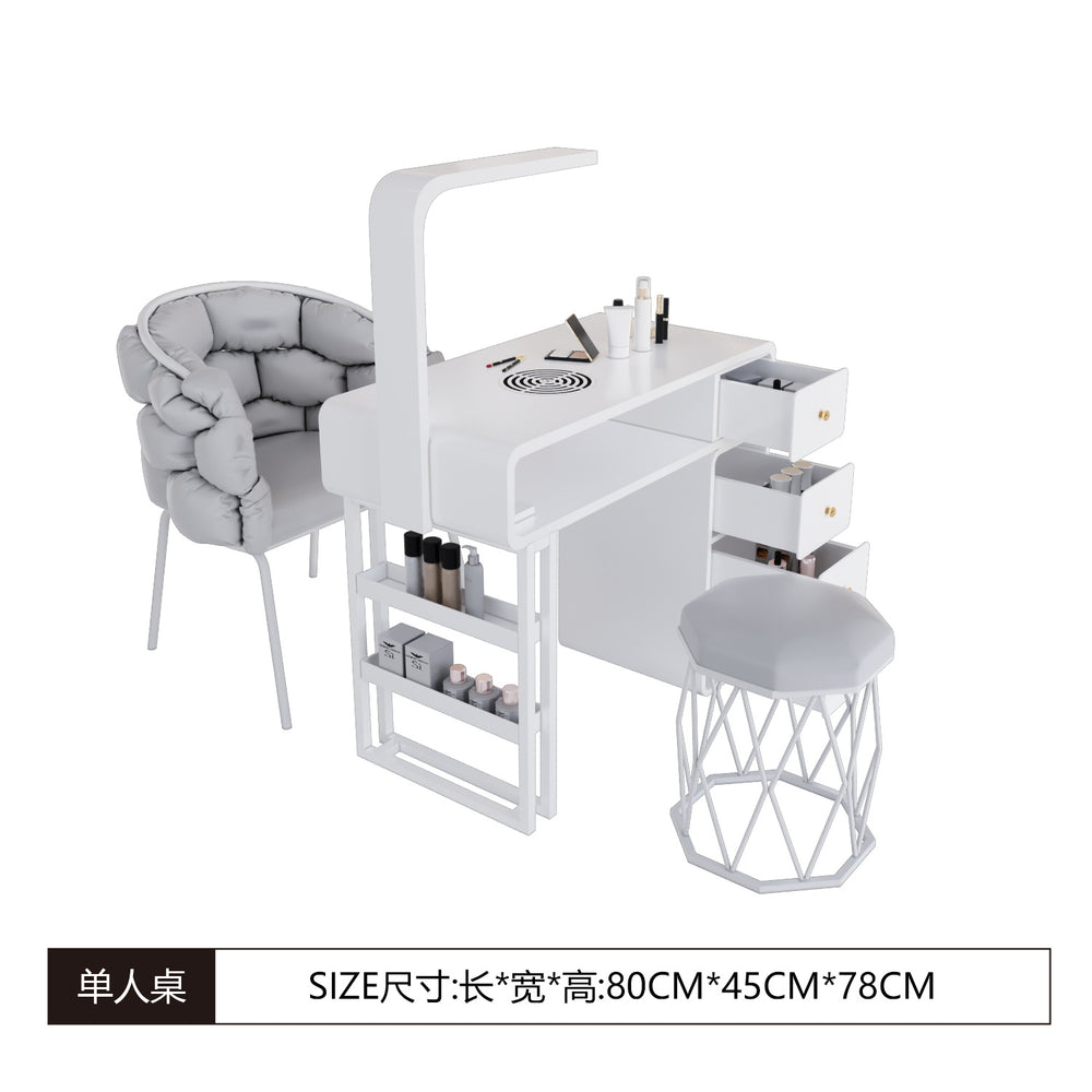 Widened 45cm nail table and chair set - special offer! economical single/double, light luxury, multi-functional, odorless, carbon steel with baked enamel finish