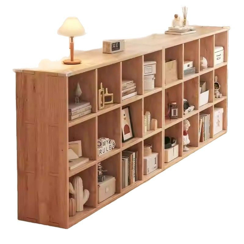 Solid wood bookshelf floor-to-ceiling children's wall kindergarten storage combination bookcase living room storage rack household grid
