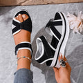 Summer new arrival: plus-size platform sandals for women - european & american style, cross-border supply, flat sandals with velcro closure, beach sandals