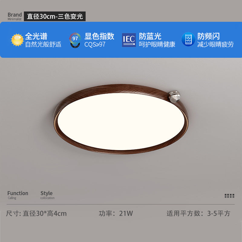 Wabi Sansi wind fruit lamp log wind bedroom ceiling lamp retro Japanese study eye protection children's room full spectrum lamp