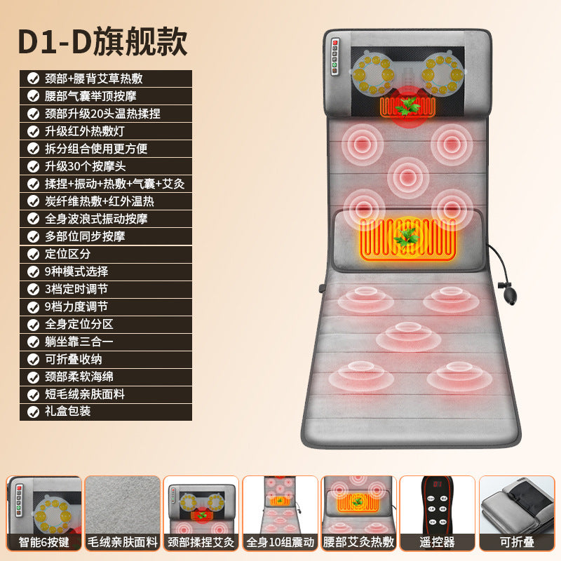 Kneading vibration hot compress massage mattress for home massage chair cushion gift cervical spine massager dropshipping massage pillow
