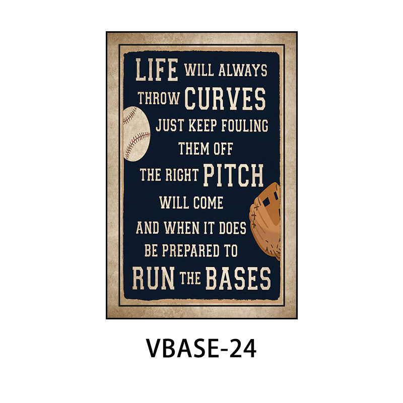 American retro baseball poster decorative painting gym gym hanging painting inspirational sports theme bar mural