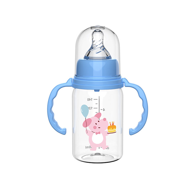 English boxed baby bottle baby anti-choking and anti-flatulence bottle newborn with handle anti-drop pp label mouth bottle