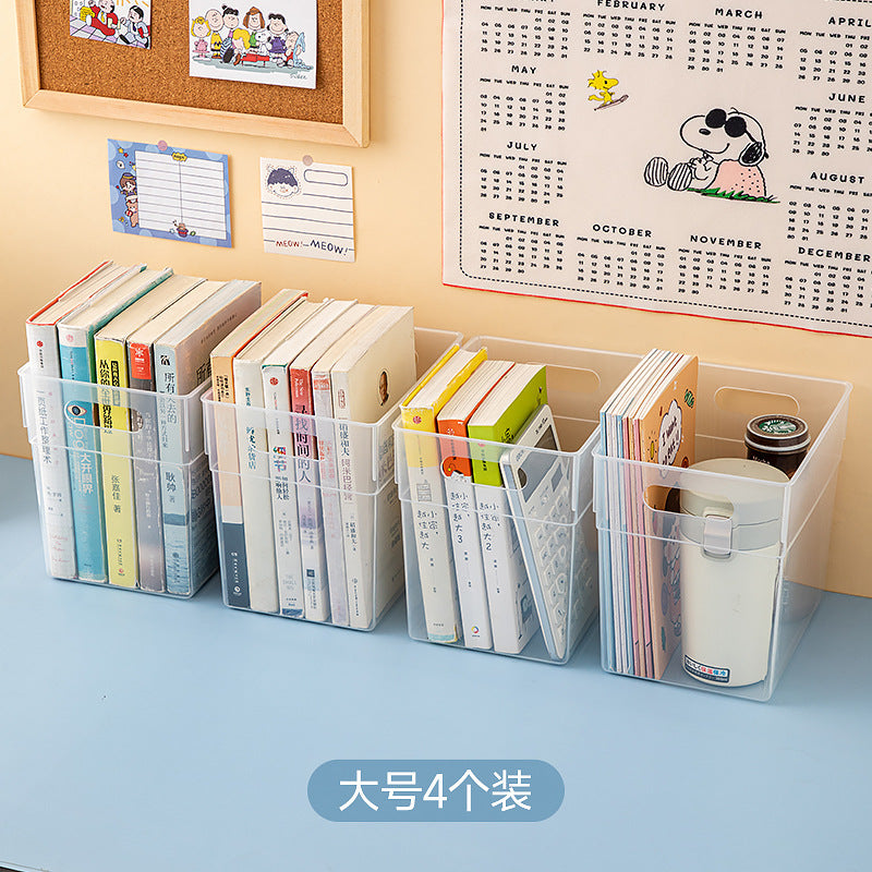 Desktop Drawer Marker Stationery Storage Box Plastic Transparent Pen Holder Sundries A4 Book File Storage Box Wholesale