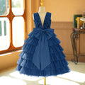 European and american cross-border custom girls' dresses, tutu skirts, little girl's cake skirts, performance costumes, deep v-back with 3d butterfly detail
