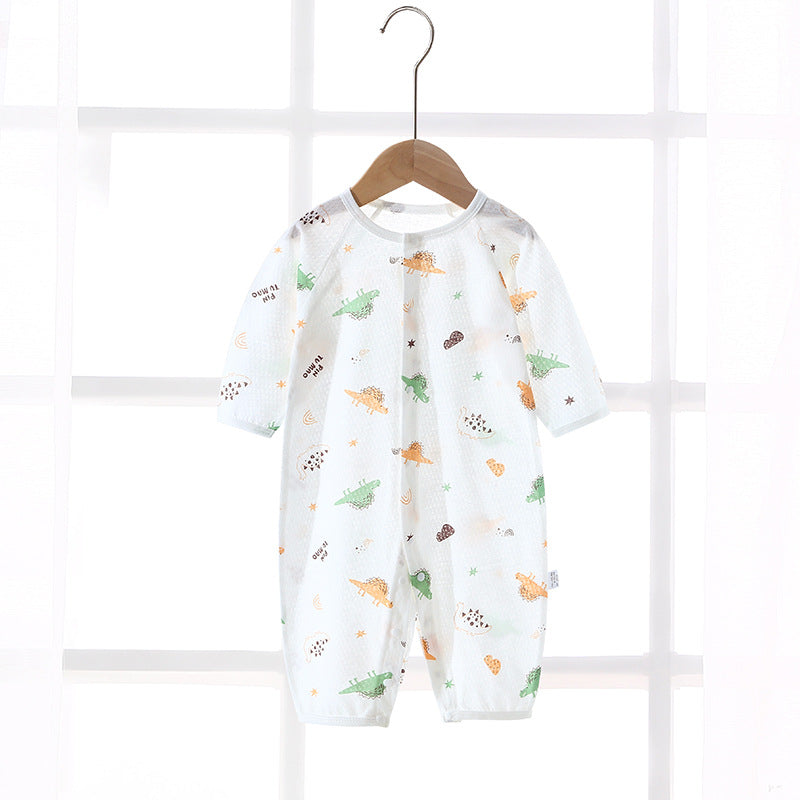 Baby rompers summer thin air conditioning suit baby pure cotton pajamas onesie newborn clothes long sleeve spring and summer outfit