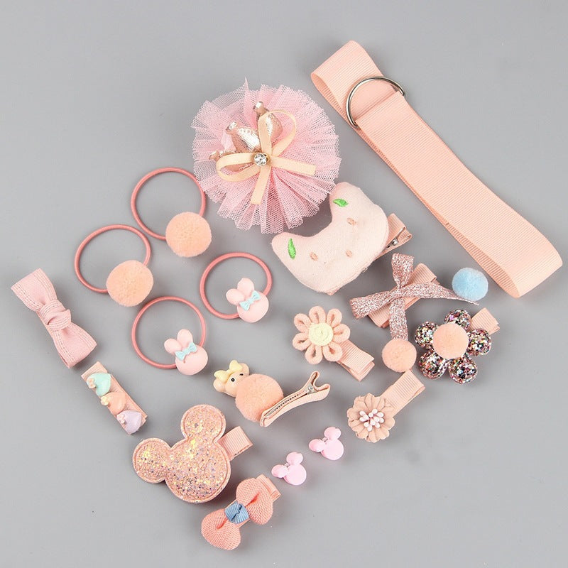 Cute 18-piece hair clip set - hair accessories gift for little princesses, baby hair clips, children's headwear, pink korean style