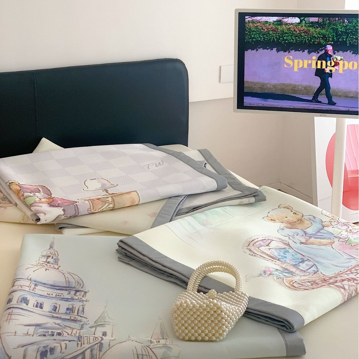 Summer large version milk carbon light mat three-piece ice silk mat cartoon children's dormitory 0.9m 1.2 double bed 1.8