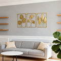 No-drill iron art wall decor - modern minimalist entryway, living room accent wall hanging - nordic metal decor