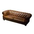 American classic retro genuine leather sofa - perfect for living rooms, small to large apartments, cigar rooms, private wine cellars, wineries, and mid-century modern styles